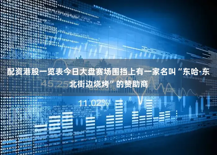配资港股一览表今日大盘赛场围挡上有一家名叫“东哈·东北街边烧烤”的赞助商