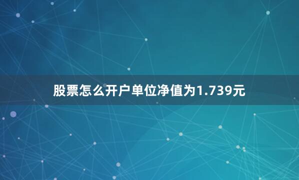 股票怎么开户单位净值为1.739元